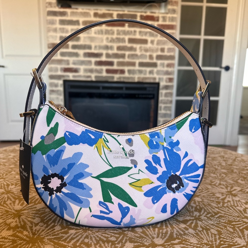 NWT Kate Spade Floral Women's Bag - Blue and Green